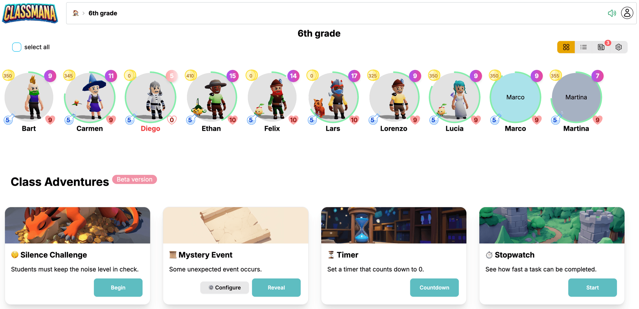 Desafío del Silencio en Aventuras de Clase