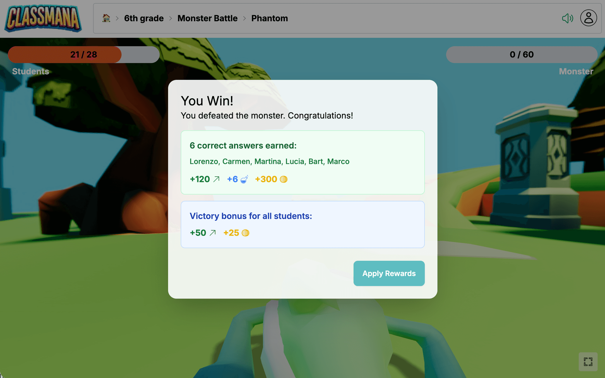 Pantalla de fin de batalla